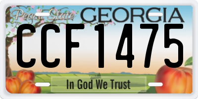 GA license plate CCF1475