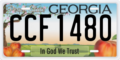 GA license plate CCF1480
