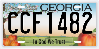 GA license plate CCF1482