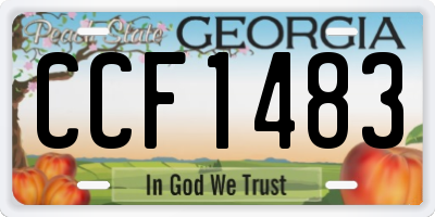 GA license plate CCF1483