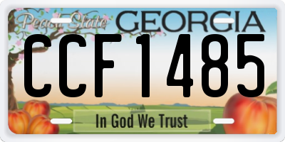 GA license plate CCF1485