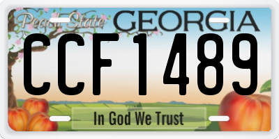 GA license plate CCF1489