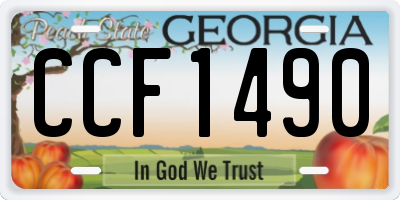 GA license plate CCF1490