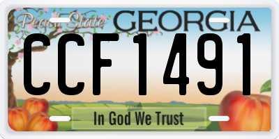 GA license plate CCF1491