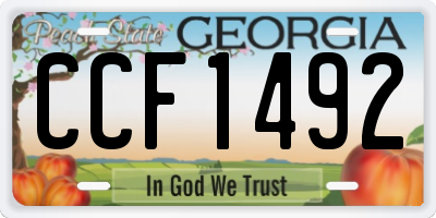 GA license plate CCF1492