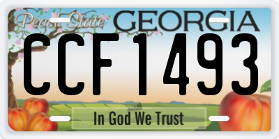 GA license plate CCF1493