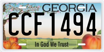 GA license plate CCF1494