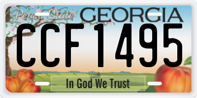 GA license plate CCF1495