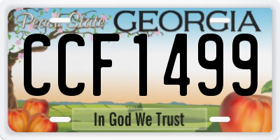 GA license plate CCF1499