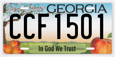 GA license plate CCF1501