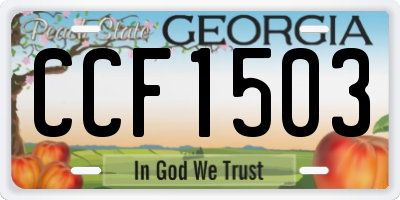 GA license plate CCF1503