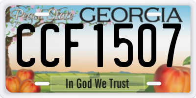 GA license plate CCF1507