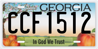 GA license plate CCF1512