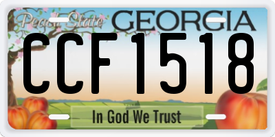 GA license plate CCF1518