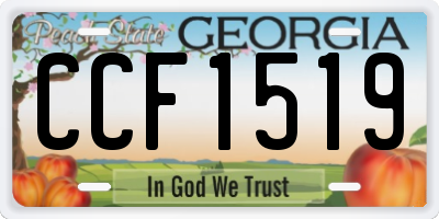 GA license plate CCF1519