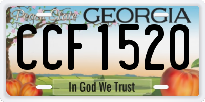 GA license plate CCF1520