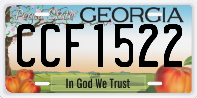 GA license plate CCF1522