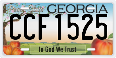 GA license plate CCF1525