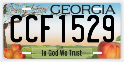 GA license plate CCF1529