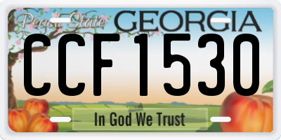 GA license plate CCF1530