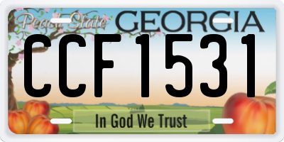 GA license plate CCF1531