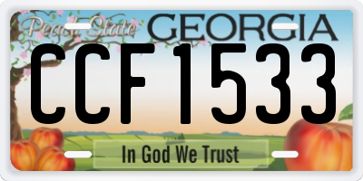 GA license plate CCF1533