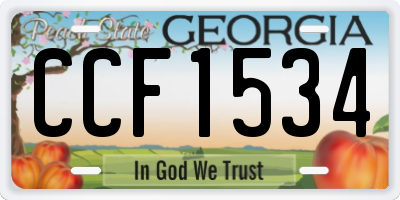 GA license plate CCF1534