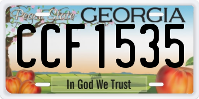GA license plate CCF1535