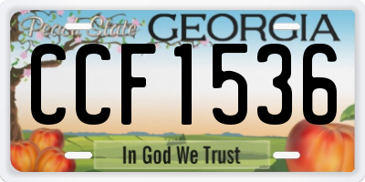 GA license plate CCF1536