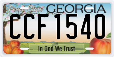 GA license plate CCF1540