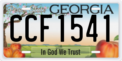 GA license plate CCF1541