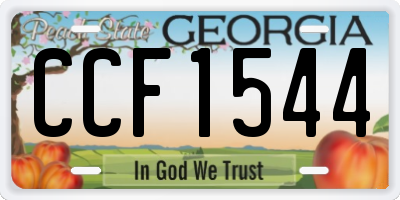 GA license plate CCF1544