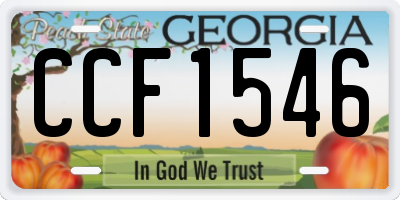 GA license plate CCF1546