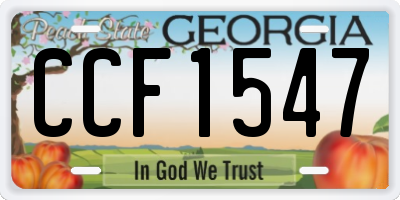 GA license plate CCF1547