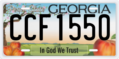 GA license plate CCF1550