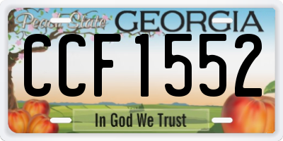 GA license plate CCF1552