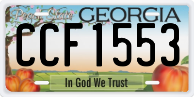 GA license plate CCF1553