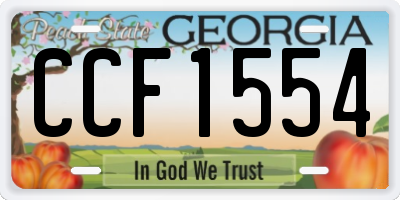 GA license plate CCF1554