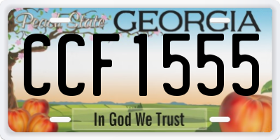GA license plate CCF1555
