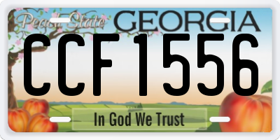 GA license plate CCF1556