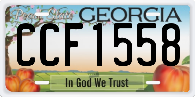 GA license plate CCF1558