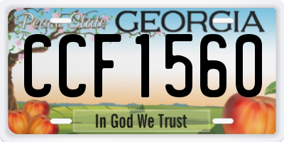 GA license plate CCF1560