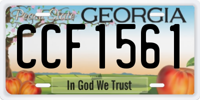 GA license plate CCF1561