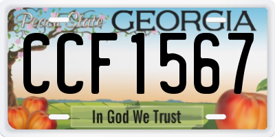GA license plate CCF1567