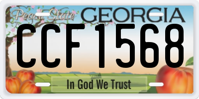 GA license plate CCF1568