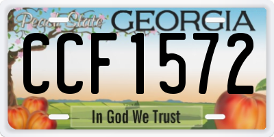 GA license plate CCF1572