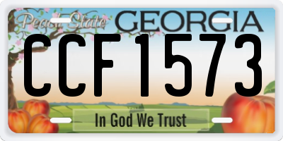 GA license plate CCF1573