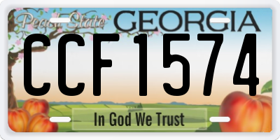GA license plate CCF1574
