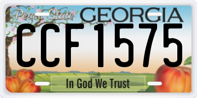 GA license plate CCF1575