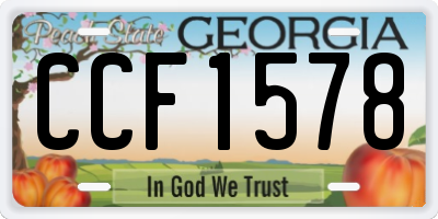 GA license plate CCF1578